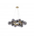 Marshall Circular Ceiling Pendant 16 Light G9 Satin Gold Smoke Plated Glass-4