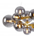 Marshall Circular Ceiling Pendant 16 Light G9 Satin Gold Smoke Plated Glass-6
