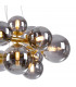 Marshall Circular Ceiling Pendant 16 Light G9 Satin Gold Smoke Plated Glass-7