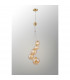 Marshall Ceiling Pendant 5 Light G9 Satin Gold Amber Plated Glass-3
