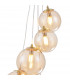 Marshall Ceiling Pendant 5 Light G9 Satin Gold Amber Plated Glass-7