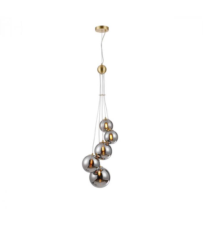 Marshall Ceiling Pendant 5 Light G9 Satin Gold Chrome Plated Glass-1
