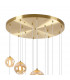 Marshall Ceiling Pendant 16 Light G9 Satin Gold Amber Plated Glass-7