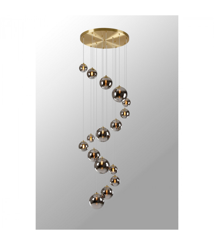 Marshall Ceiling Pendant 16 Light G9 Satin Gold Chrome Plated Glass-3