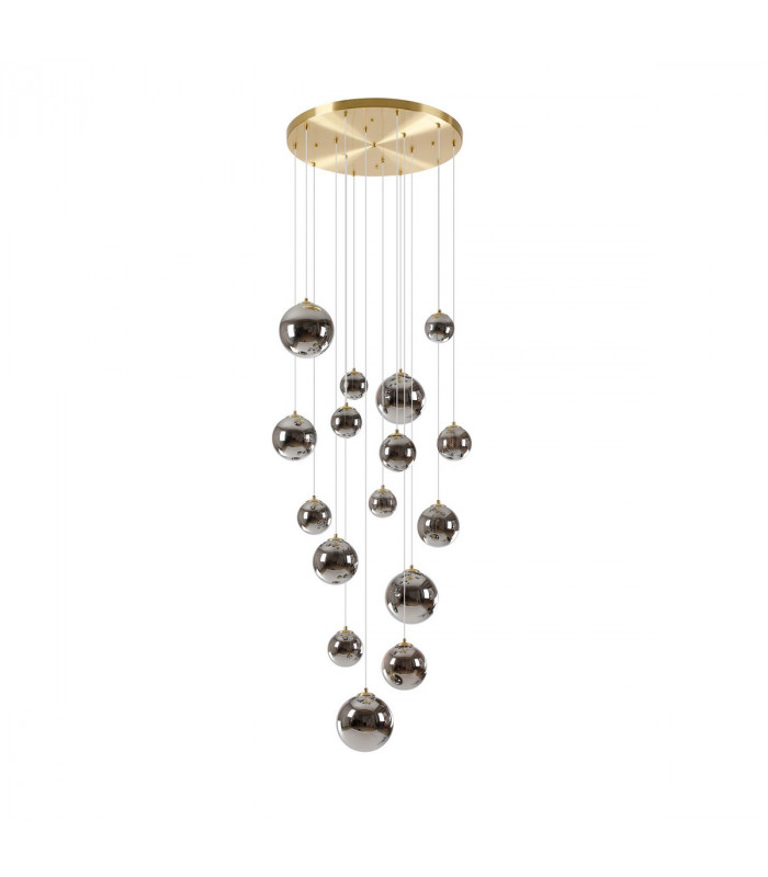 Marshall Ceiling Pendant 16 Light G9 Satin Gold Chrome Plated Glass-6
