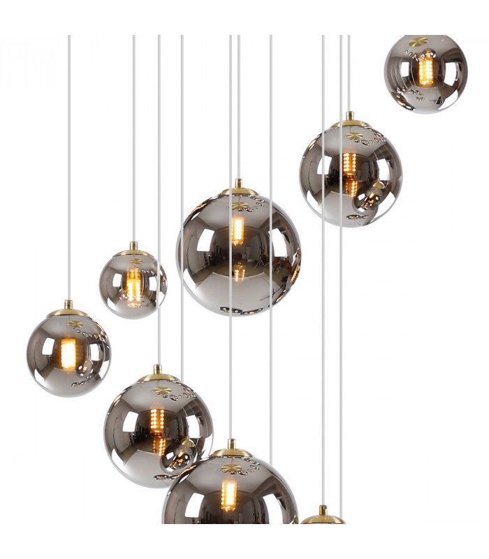 Marshall Ceiling Pendant 16 Light G9 Satin Gold Chrome Plated Glass-8