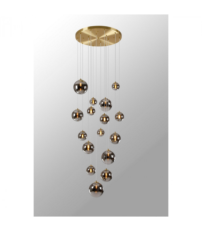 Marshall Ceiling Pendant 16 Light G9 Satin Gold Chrome Plated Glass-10