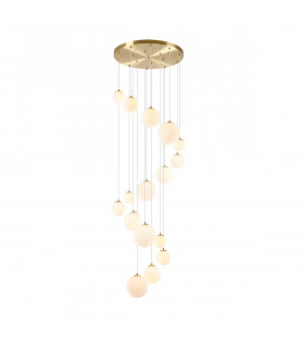 Marshall Ceiling Pendant 16 Light G9 Satin Gold Opal Glass-1