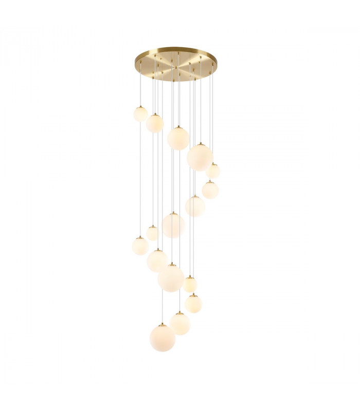 Marshall Ceiling Pendant 16 Light G9 Satin Gold Opal Glass-1