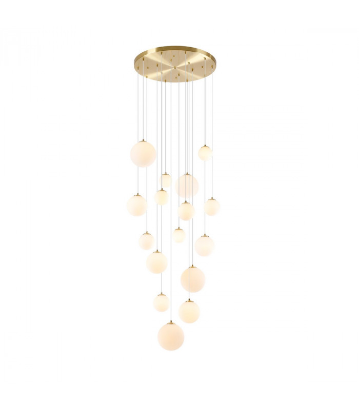 Marshall Ceiling Pendant 16 Light G9 Satin Gold Opal Glass-5
