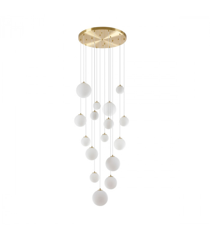 Marshall Ceiling Pendant 16 Light G9 Satin Gold Opal Glass-6