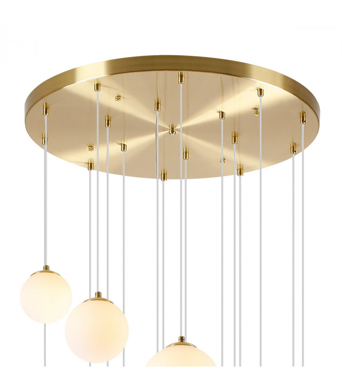 Marshall Ceiling Pendant 16 Light G9 Satin Gold Opal Glass-7