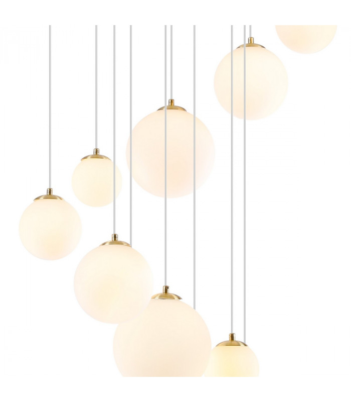 Marshall Ceiling Pendant 16 Light G9 Satin Gold Opal Glass-8
