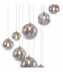 Marshall Ceiling Pendant 16 Light G9 Satin Gold Smoke Plated Glass-8