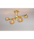 Marshall Semi Flush Ceiling Lamp 6 Light G9 Satin Gold Amber Plated Glass-3