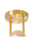 Marshall Semi Flush Ceiling Lamp 6 Light G9 Satin Gold Amber Plated Glass-5