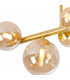 Marshall Semi Flush Ceiling Lamp 6 Light G9 Satin Gold Amber Plated Glass-6