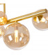 Marshall Semi Flush Ceiling Lamp 6 Light G9 Satin Gold Amber Plated Glass-7