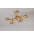 Marshall Semi Flush Ceiling Lamp 6 Light G9 Satin Gold Amber Plated Glass-8