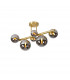 Marshall Semi Flush Ceiling Lamp 6 Light G9 Satin Gold Chrome Plated Glass-1