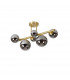 Marshall Semi Flush Ceiling Lamp 6 Light G9 Satin Gold Chrome Plated Glass-4