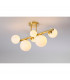 Marshall Semi Flush Ceiling Lamp 6 Light G9 Satin Gold Opal Glass-3