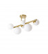 Marshall Semi Flush Ceiling Lamp 6 Light G9 Satin Gold Opal Glass-4