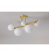 Marshall Semi Flush Ceiling Lamp 6 Light G9 Satin Gold Opal Glass-8