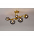 Marshall Semi Flush Ceiling Lamp 6 Light G9 Satin Gold Smoke Plated Glass-3