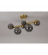 Marshall Semi Flush Ceiling Lamp 6 Light G9 Satin Gold Smoke Plated Glass-8