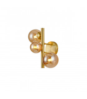 Marshall Wall Lamp 3 Light G9 Satin Gold Amber Plated Glass-1