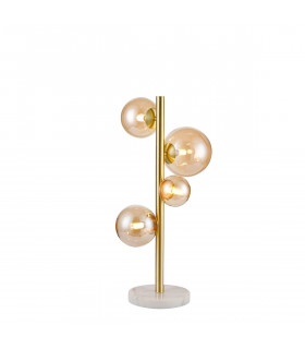 Marshall Table Lamp 4 Light G9 Satin Gold Amber Plated Glass-1
