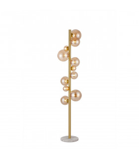 Marshall Floor Lamp 11 Light G9 Satin Gold Amber Plated Glass-1