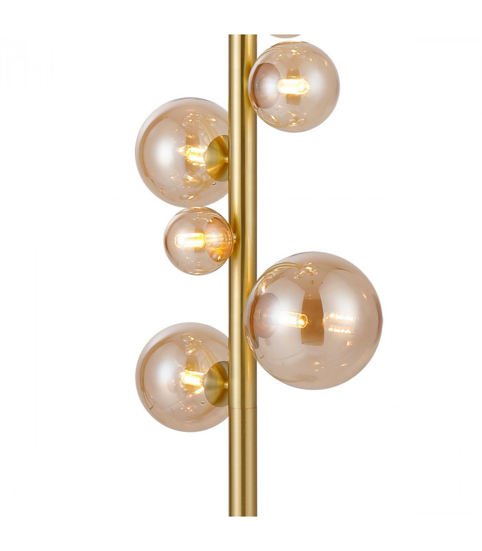 Marshall Floor Lamp 11 Light G9 Satin Gold Amber Plated Glass-7