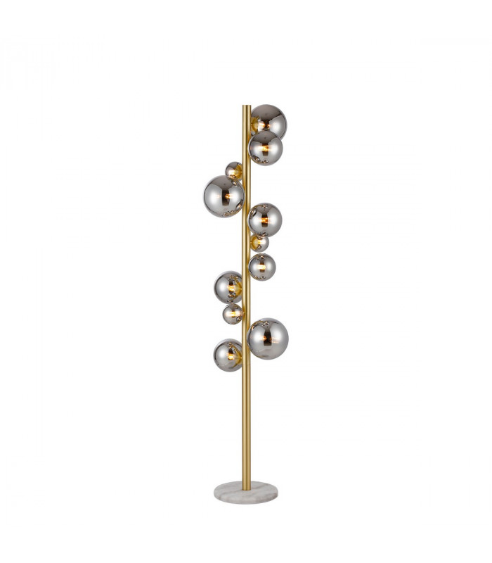 Marshall Floor Lamp 11 Light G9 Satin Gold Chrome Plated Glass-1