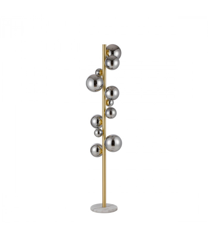 Marshall Floor Lamp 11 Light G9 Satin Gold Chrome Plated Glass-4