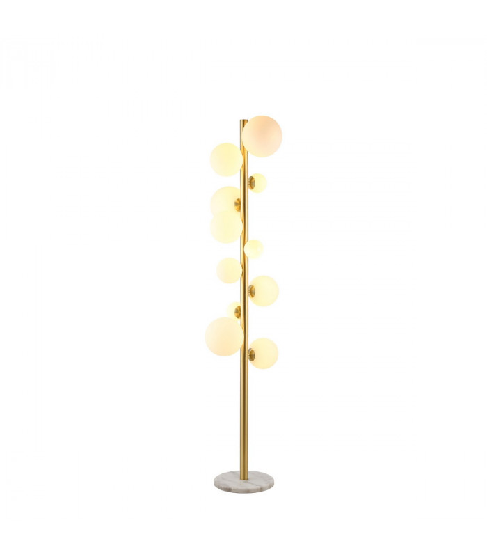 Marshall Floor Lamp 11 Light G9 Satin Gold Opal Glass-1