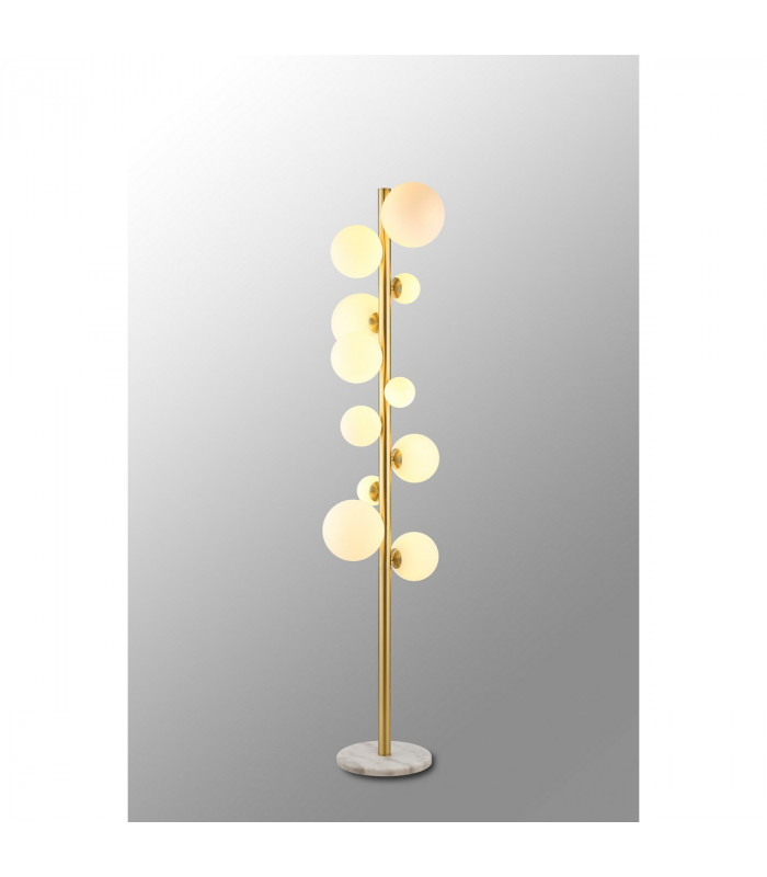 Marshall Floor Lamp 11 Light G9 Satin Gold Opal Glass-3