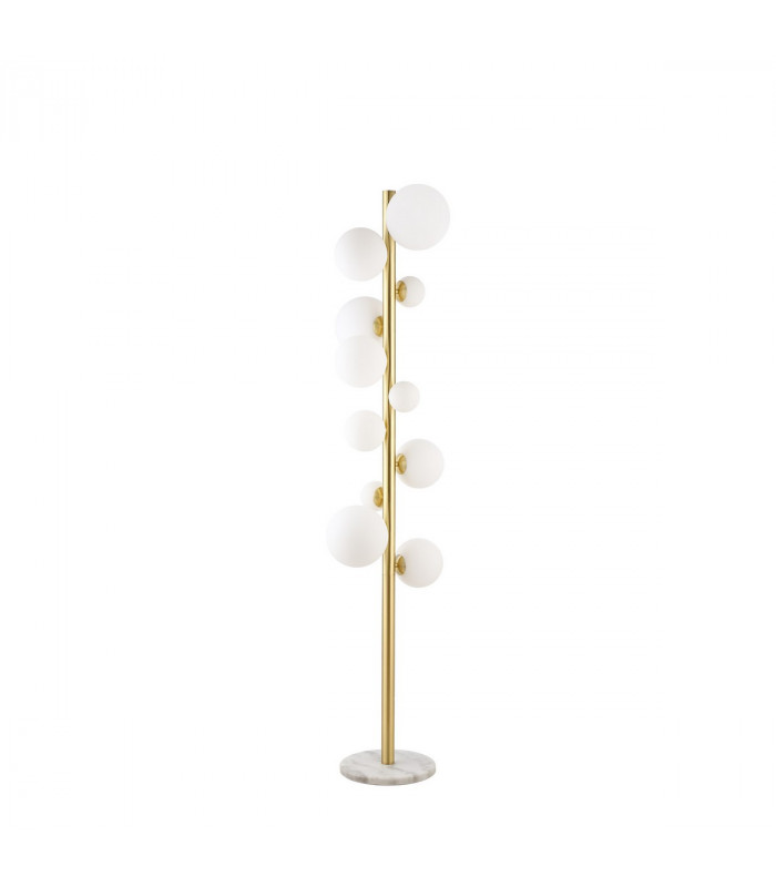 Marshall Floor Lamp 11 Light G9 Satin Gold Opal Glass-4