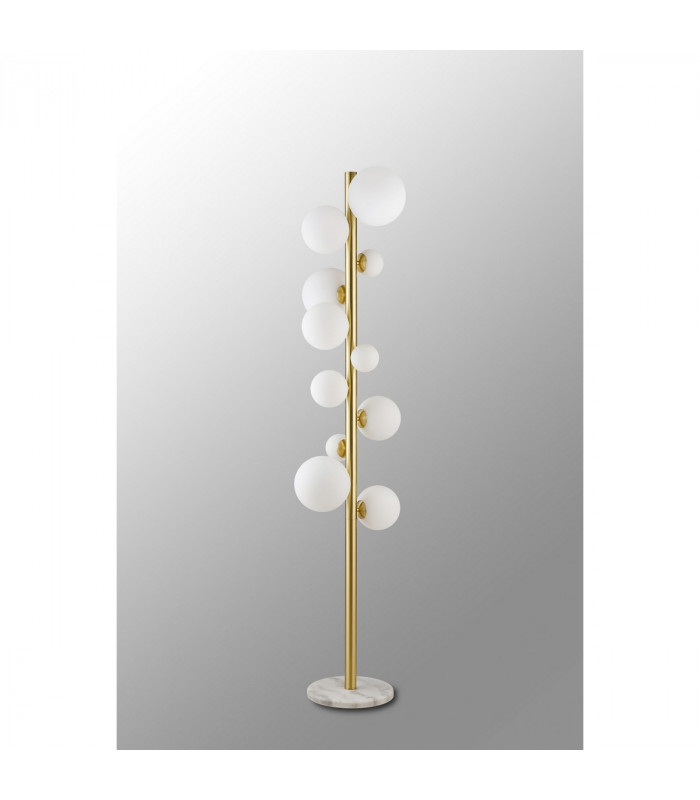 Marshall Floor Lamp 11 Light G9 Satin Gold Opal Glass-7