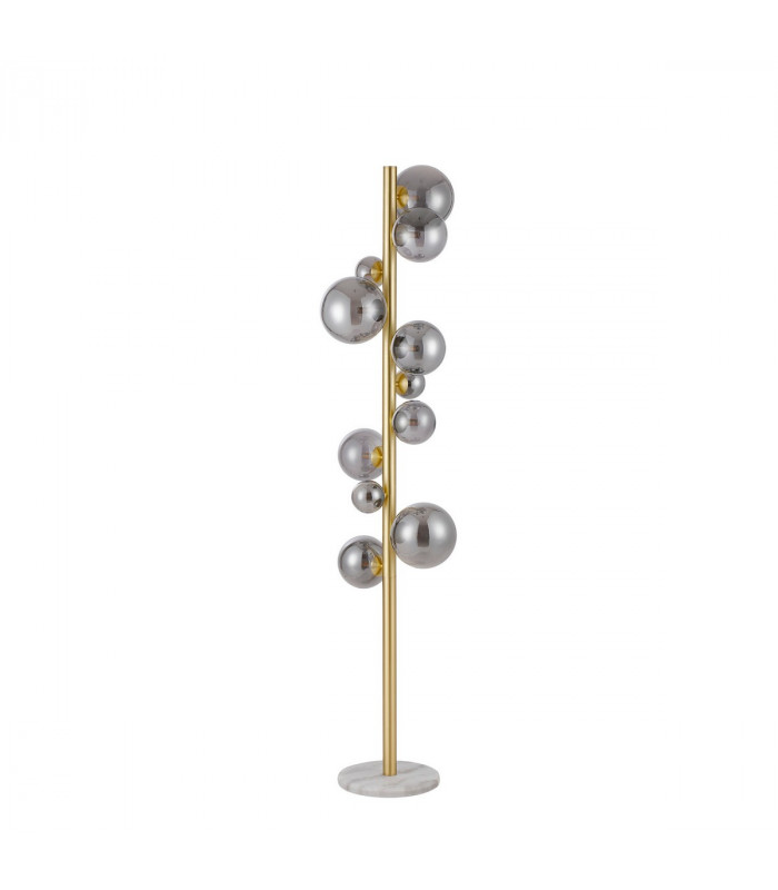 Marshall Floor Lamp 11 Light G9 Satin Gold Smoke Plated Glass-4