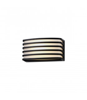Kiantone Outdoor Wall Lamp E27 IP54 Matt Black Opal PC Shade-1