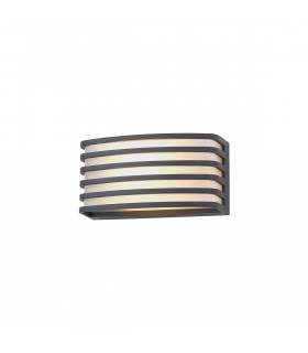 Kiantone Outdoor Wall Lamp E27 IP54 Anthracite Opal PC Shade-1