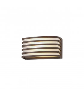 Kiantone Outdoor Wall Lamp E27 IP54 Matt Brown Opal PC Shade-1