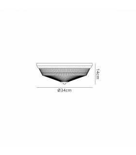 Watson 2 Light E27 Flush Ceiling Lamp IP44 Polished Nickel Prismatic Glass-2