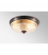 Watson 2 Light E27 Flush Ceiling Lamp IP44 Bronze Prismatic Glass-3