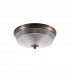 Watson 2 Light E27 Flush Ceiling Lamp IP44 Bronze Prismatic Glass-4