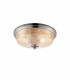 Watson 2 Light E27 Flush Ceiling Lamp IP44 Satin Nickel Prismatic Glass-1