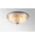 Watson 2 Light E27 Flush Ceiling Lamp IP44 Satin Nickel Prismatic Glass-3
