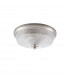 Watson 2 Light E27 Flush Ceiling Lamp IP44 Satin Nickel Prismatic Glass-4